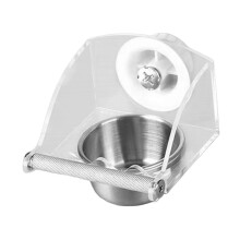 S Bird Feeder for Cage Cage Accessories Easy to Clean Transparent Stainless Steel