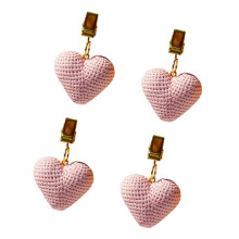 Pink 4Pcs Resin Tablecloth Clips Heart Shaped Non Slip Decorative Table Cover Clip