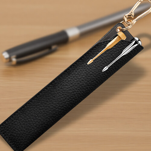 2Pieces Portable PU Leather Pencil Storage Bag With-Beige 2