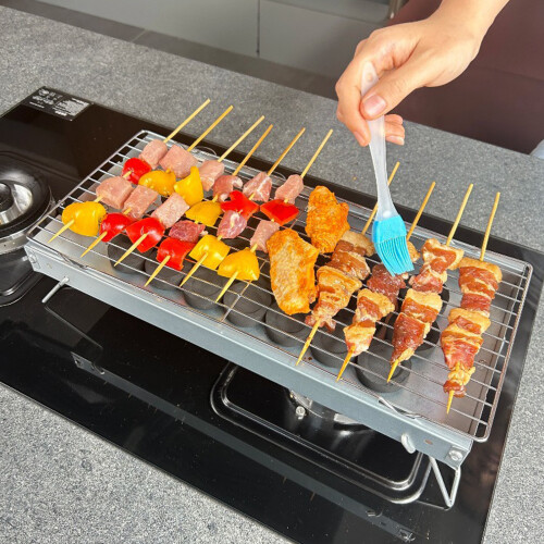 Poêle de camping pliable peu encombrant, gril en fer adapté-385 2