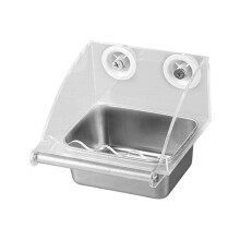 L Bird Feeder for Cage Cage Accessories Easy to Clean Transparent Stainless Steel