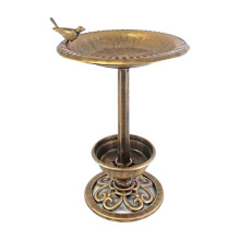 B Outdoor Garden Bird Bath Pedestal Bird Bath Standing Feeder Garden Decor Solar