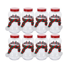 Red Green 8Pcs Christmas Snowman Bottles, Snowman Drinking Jug with , Milk Bottles for