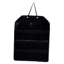 Black Wall Hanging Badges Display Organizer 16 Pockets 19.4x15inch for Enamel Pins