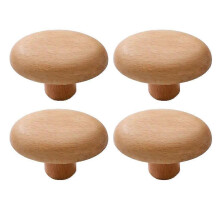 Oval 4Pcs Wooden Wall Mounted Coat Hooks Wood Handles Trendy Novelty Home Decors Wood
