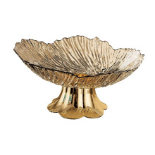 Transparent Gold Pedestal Fruit Bowl Fruit Tray, Home Decor, Practical, Multifunctional Snack