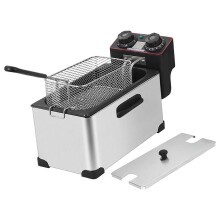 17.5cmx41cmx24cm Electric Deep Fryer Single Tank Durability, Fast Heating 3L Stainless Steel