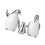 Cartoon Penguins Sculpture Collection 3Pcs Ceramic-happy silver 1