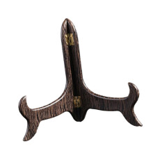 A Photo Holder Stand, Wooden Disk Dish Bowl Holder, Easel Plate Display for
