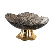 Transparent Black Pedestal Fruit Bowl Fruit Tray, Home Decor, Practical, Multifunctional Snack