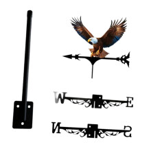 B Iron Eagle Weathervane, Metal Art Ornament, Wind Direction Indicator Rotating
