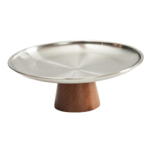 M Pedestal Fruit Bowl Snack Candy Storage Tray Wooden Base Display Stand Practical