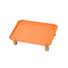 Orange Raised Pet Feeder Stand, Dog Bowl Stand, Washable Pet Food Dispenser Shelf