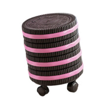 Strawberry Cookies Trash Can with Wheels,Large Capacity Sturdy Household Cute Dustbin