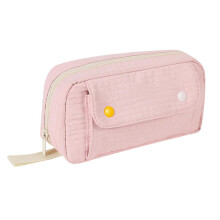 Pink Pencil Case Office Stationery Organizer with Compartments Portable for School