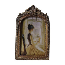 19cmx12cm Antique Photo Frame Vintage Picture Frame, Elegant Carved Resin European Desktop