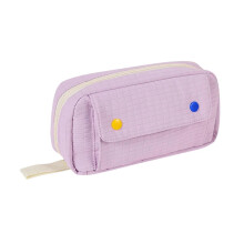 Purple Pencil Case Office Stationery Organizer with Compartments Portable for School