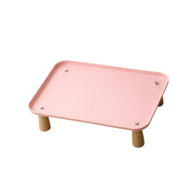 Pink Raised Pet Feeder Stand, Dog Bowl Stand, Washable Pet Food Dispenser Shelf
