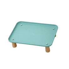 Dark Green Raised Pet Feeder Stand, Dog Bowl Stand, Washable Pet Food Dispenser Shelf