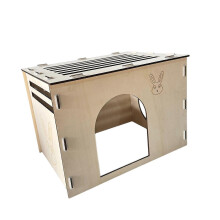 Style B Wooden Rabbit House Shelter Spacious Cage Accessories Sleeping Bunny Castle