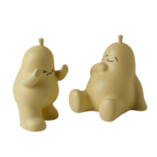 Yellow 2Pcs Pear Statues Book Ends Bookends Porcelain Book Supports Desktop Ornaments