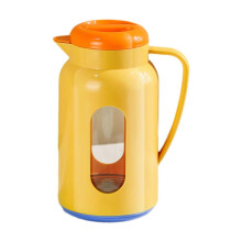 Orange Blue Glass Pitcher Easy to Fill Cold Drink Jug Leakproof Fridge Jug Kettle for Summer