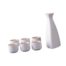 B Serving Carafe and 6 Cups Crafts Creative Drinkware Ceramic Sake Pot Cups Set