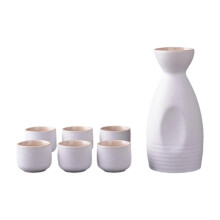 A Serving Carafe and 6 Cups Crafts Creative Drinkware Ceramic Sake Pot Cups Set