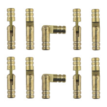 Yellow 10 Pieces Invisible Brass Barrel Hinges Small Barrel Hinge Versatile Brass