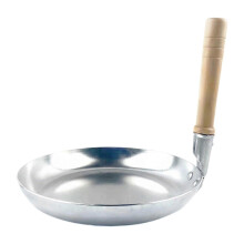 17cm Comfortable Wooden Handle Grill Pan Portable Lightweight Mini Egg Pan Aluminum