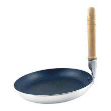 19cm Universal Comfortable Wooden Handle Grill Pan Portable Lightweight Mini Egg Pan Aluminum