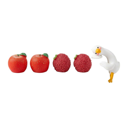 Apple Lychee 5 Pieces Fruit Car Dashboard Decorations Auto Center Console Ornaments for Table