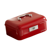 Red Lockable Storage Box with Lock with Handle Password Organizer Lockable Storage