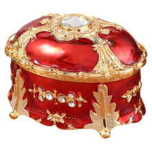 Sturdy Metal Jewelry Organizers Box With Modern-golden red