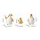 Cartoon Penguins Sculpture Collection 3Pcs Ceramic-happy silver 4