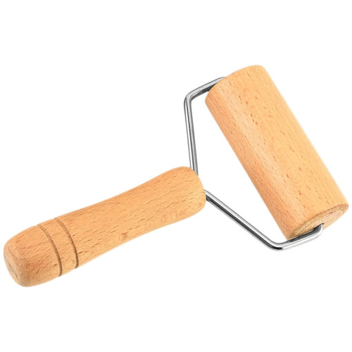 Rodillo de acero inoxidable y madera de 19 cm