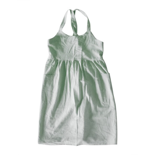 Delantal de cocina de algodón y lino para mujer, 80% algodón, 20%