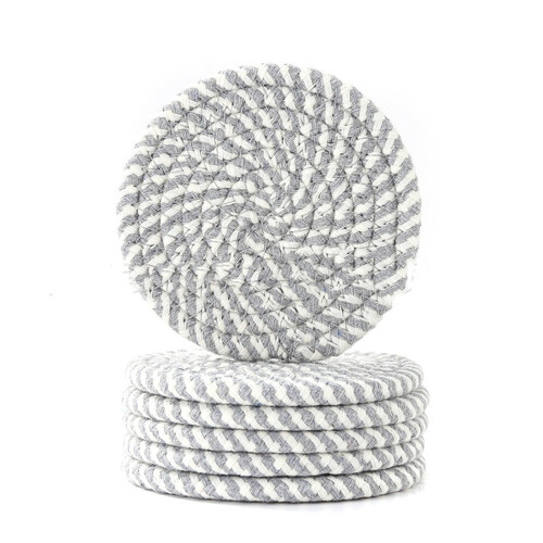 Sottobicchieri in cotone e lino intrecciato (6 pezzi)