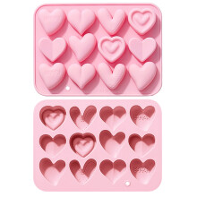 Molde de silicona con forma de corazón para chocolates, 19,2 x 13,9 cm.