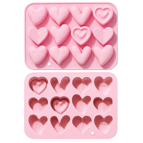 Molde de silicona con forma de corazón para chocolates, 19,2 x 13,9 cm.