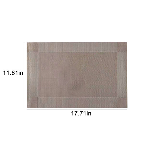 Vinyl Placemats Set 6 pcs 12x18 inch Khaki 2