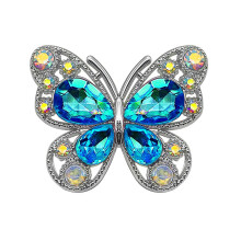 Décorations d'écouteurs papillon scintillantes en alliage,-Bleu