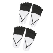 2er-Pack Damen-Finger-Zehensocken,-Schwarzer voller Zeh