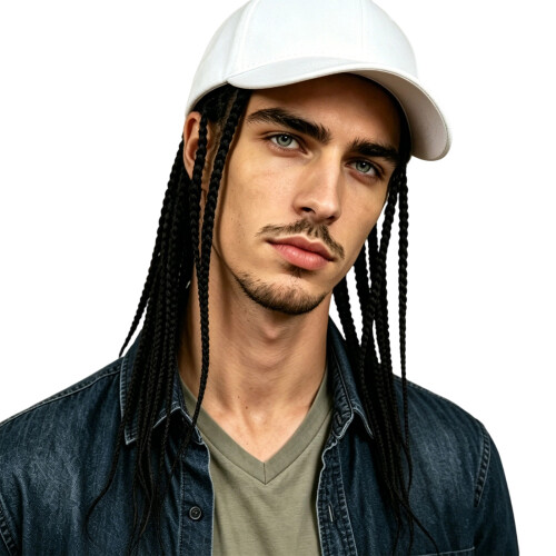 Perruques Dreadlock tressées à la mode, casquette de-noir