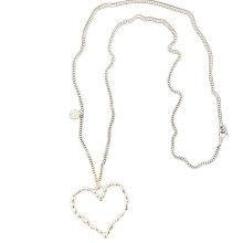 Collier en argent élégant avec des motifs de cœur délicats-B