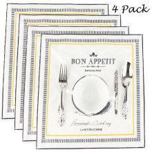 Bomullslinneservetter 30x30 cm blommigt set med 4