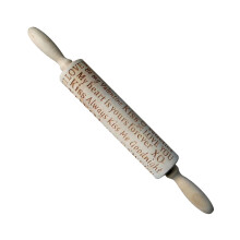 Wooden Rolling Pin with Rose Hearts Letters Design 1 PC