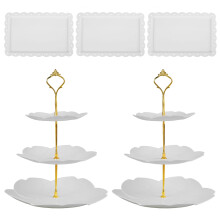 Suporte para cupcakes Grusce de 3 andares com 3 bandejas brancas de PP.