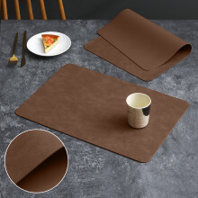 Cowhide PVC leather placemats waterproof heat resistant