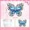 Décorations d'écouteurs papillon scintillantes en alliage,-Bleu 2